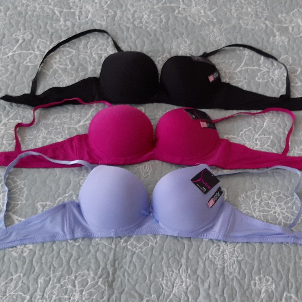 New Sofra underwire push up bras lot of 3 sz. 36b